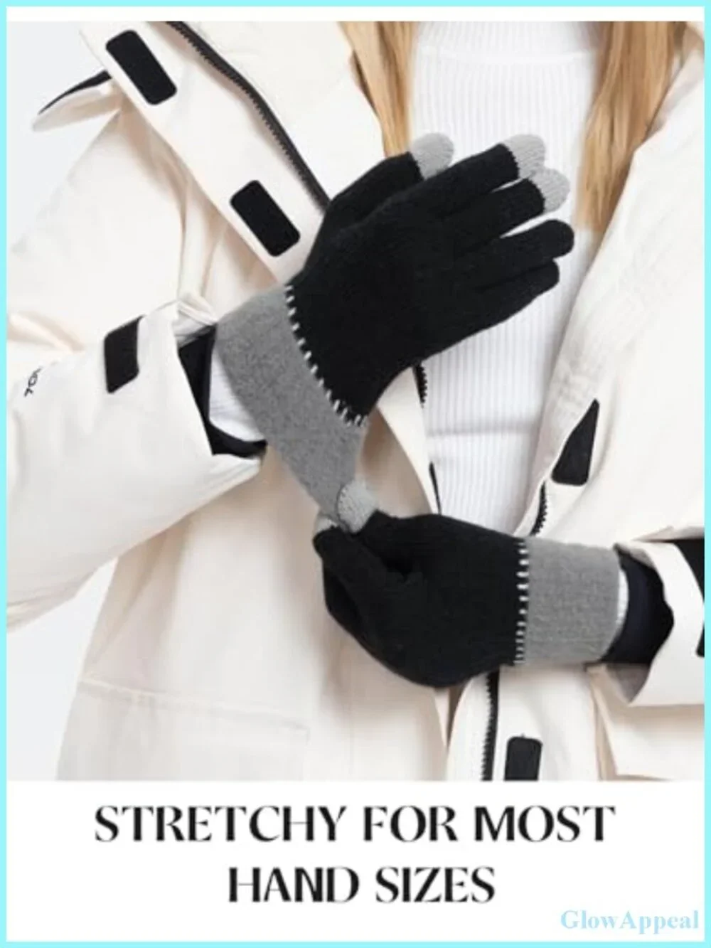 Women's Winter Touch Screen Gloves, 4 Pairs Thermal Warm Knit Gloves